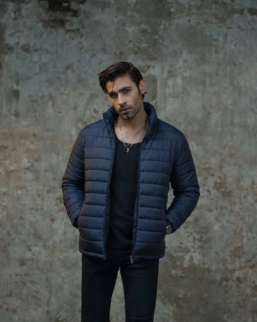 Breeze Block | Navy Puffer Jacket