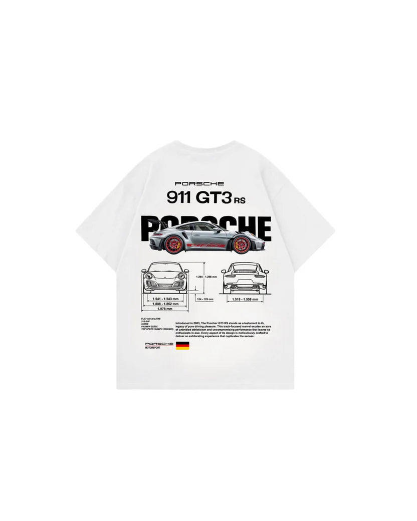 Porche GT3 Oversized Tee | White
